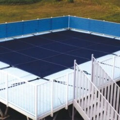 Doheny's 15 Year Mesh On-Ground Safety Cover For 16x32 Ft Rectangular Pool, Blue -Swimline Store 1348 a sq 2
