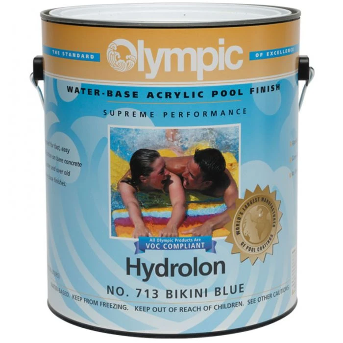 Olympic Hydrolon Water-Based Acrylic Pool Finish 1 Gallon, Bikini Blue 3 Olympic Hydrolon Water-Based Acrylic Pool Finish 1 Gallon, Bikini Blue