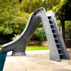 SR Smith Typhoon Pool Slide, Left Turn, Gray Granite -Swimline Store 4068 g 1