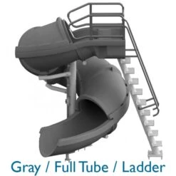 SR Smith Vortex Pool Slide, Half Tube With Staircase, Gray -Swimline Store 5033gray a sq 4