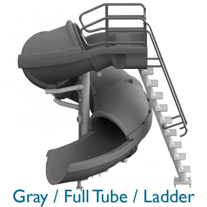 SR Smith Vortex Pool Slide, Full Tube With Ladder, Gray 5 SR Smith Vortex Pool Slide, Full Tube With Ladder, Gray - Image 3